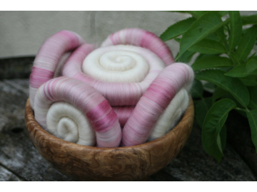 Gentle Magnolia Rolags / Punis - 100g - Polwarth: Silk base