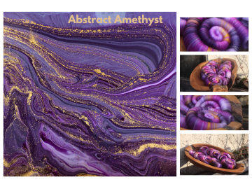 Abstract Amethyst rolags - 100g
