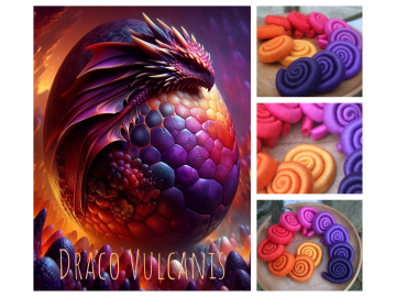 Draco Vulcanis - 110g gradient rolag set