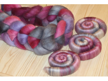 Pink and Grey BFL braid