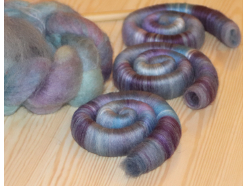 Dusky blue, pink and grey braid