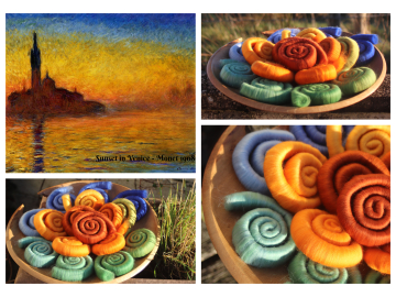 Venice Sunset Gradient rolag set- 110g