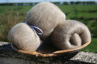 Manx Loaghton / Honey Tussah Silk smooth blended batts - 100g