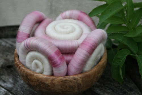 Gentle Magnolia Rolags / Punis - 100g - Polwarth: Silk base
