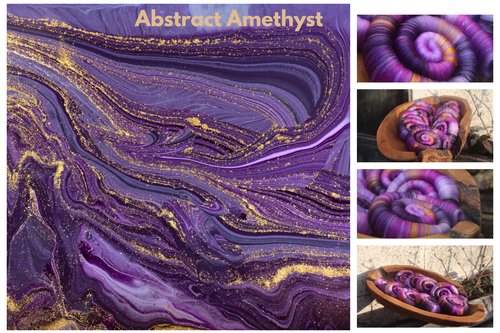 Abstract Amethyst rolags - 100g