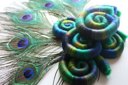 A Peacock's Tale Rolags - 100g