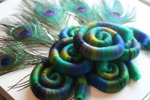 A Peacock's Tale Rolags - 100g