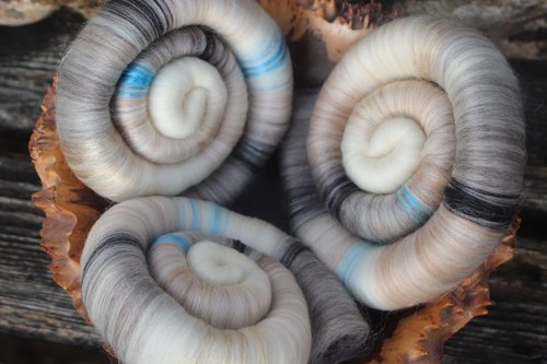 Snow Leopard rolags - 100g