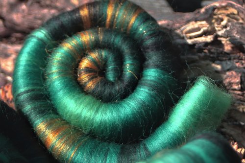 Royal Malachite rolags - 100g