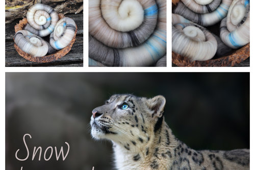 Snow Leopard rolags - 100g