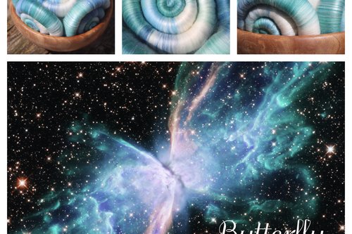 Butterfly Nebula rolags - 100g