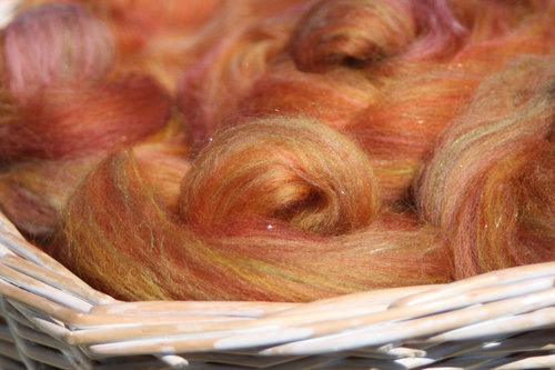 Autumn Blaze - Handpulled roving nests - 100g